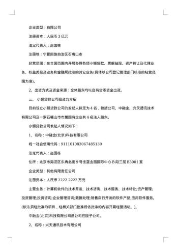 有关成立公司议案