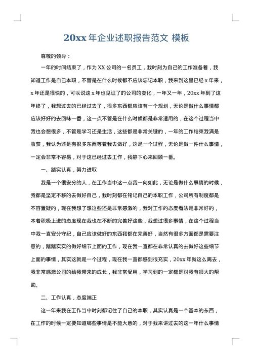 2025年企业述职报告范文