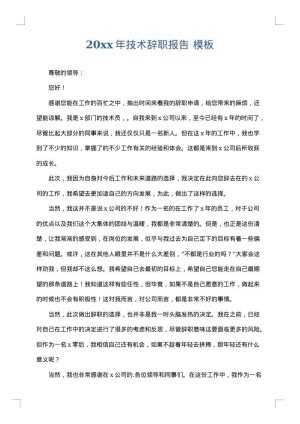 2025年技术辞职报告