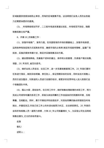 销售经理述职报告模板