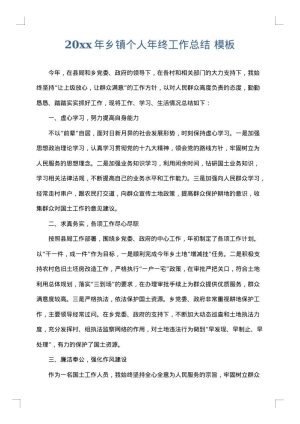 2025年乡镇个人年终工作总结