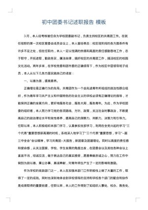 初中团委书记述职报告
