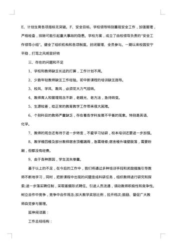 高中学校年终工作总结范文