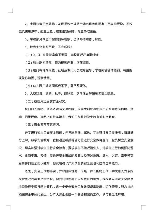 涉校安全隐患排查整治总结报告