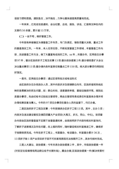 党政办个人工作总结