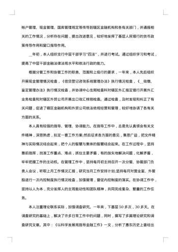 最新银行年终总结范文