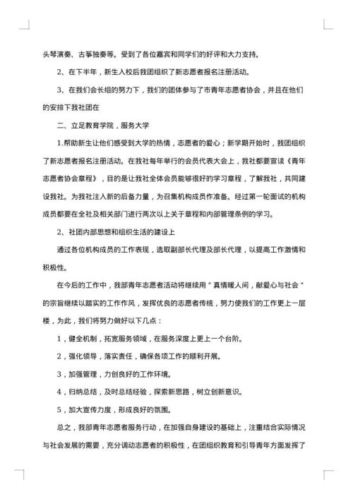 青年志愿者协会个人总结