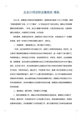 总会计师述职述廉报告
