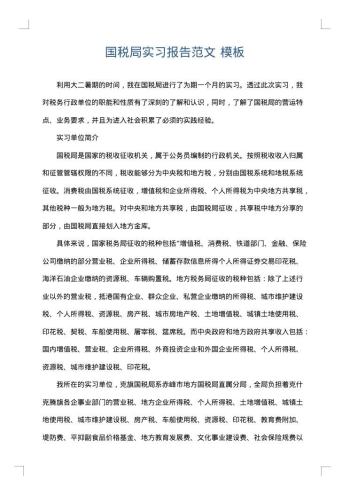 国税局实习报告范文
