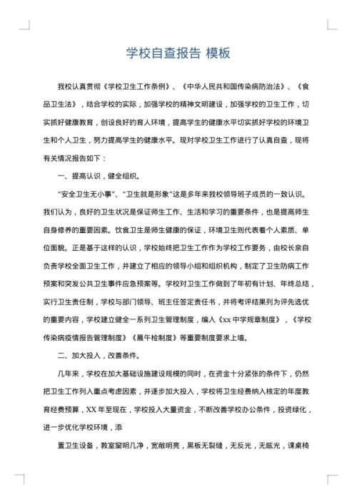 学校自查报告