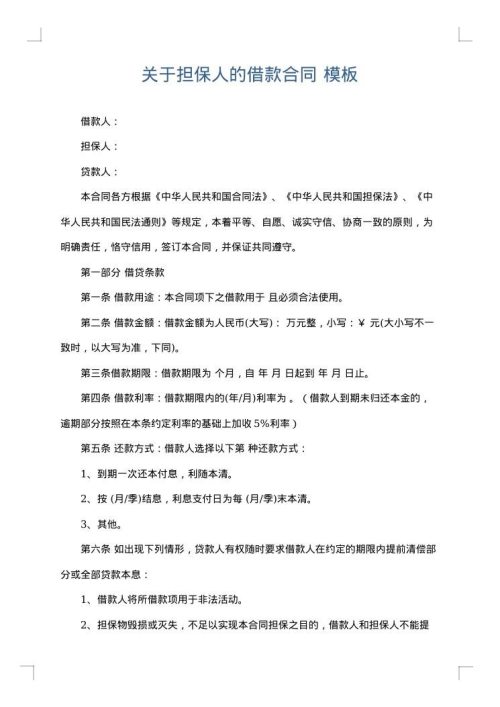 关于担保人的借款合同