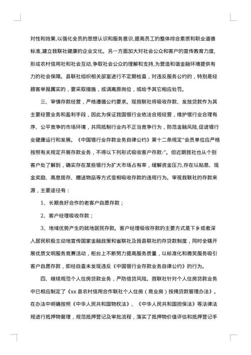 存款自查报告