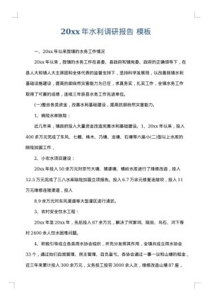 2025年水利调研报告