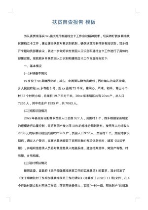 扶贫自查报告