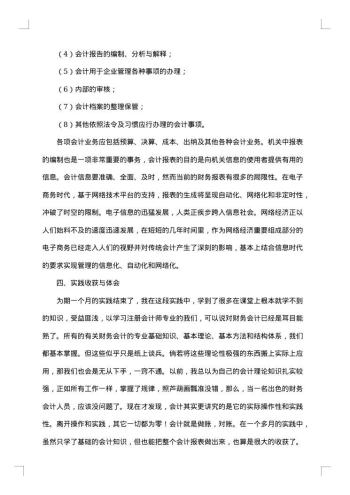 会计专业的社会实践报告