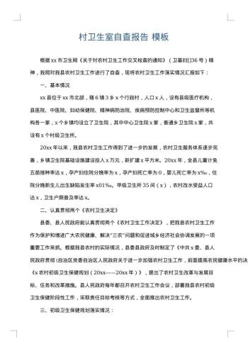 村卫生室自查报告