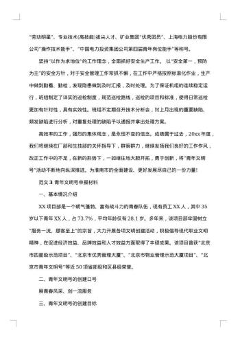 申报材料:青年文明号申报材料