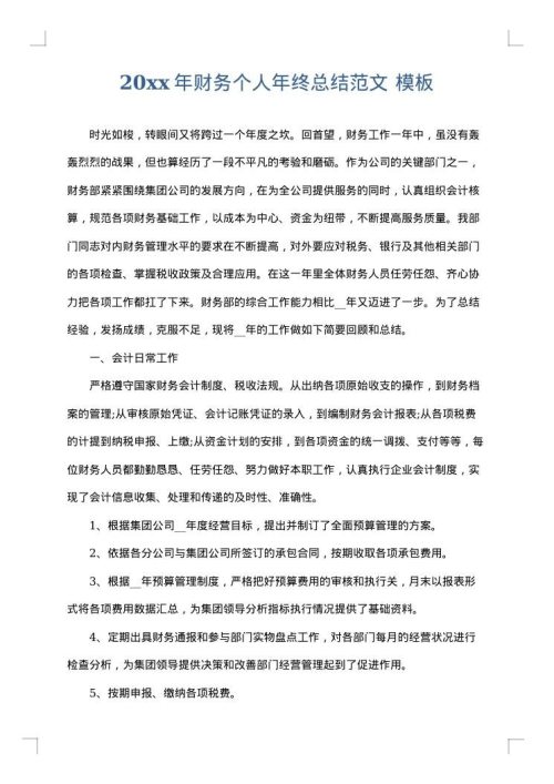 2025年财务个人年终总结范文