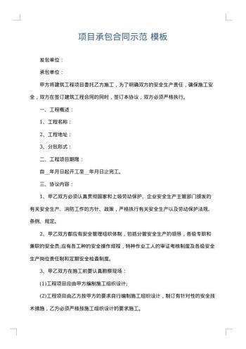 项目承包合同示范