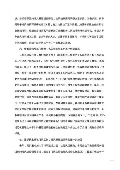 税务会计工作总结模板范本
