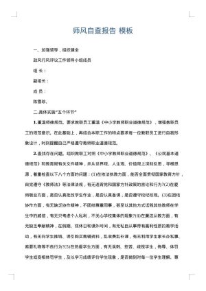 师风自查报告