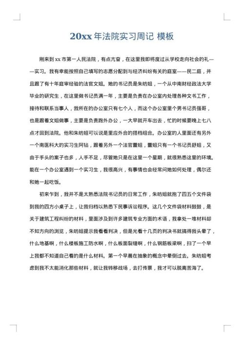 2025年法院实习周记