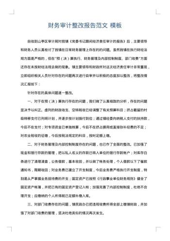 财务审计整改报告范文