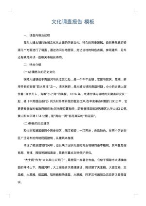 文化调查报告