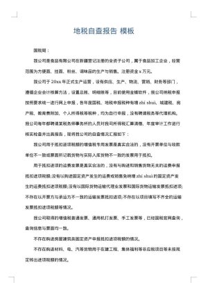 地税自查报告