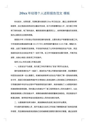 2025年经理个人述职报告范文