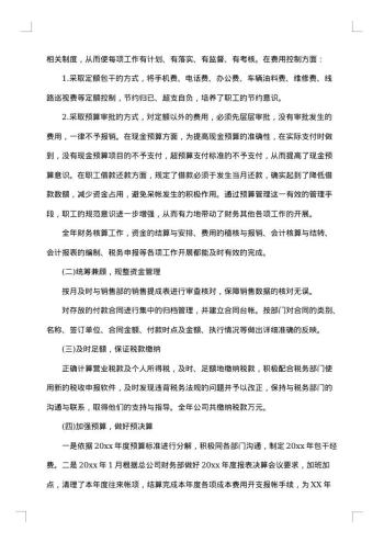 财务经理述职述廉报告