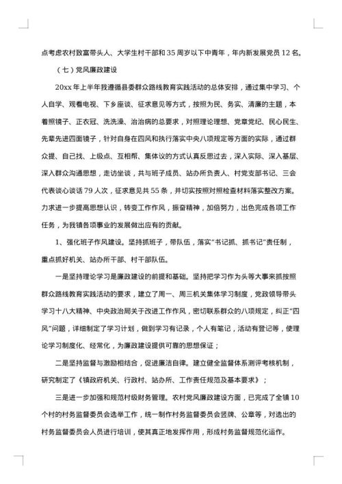 乡镇述职述廉报告