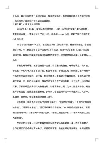 怎样写小学见习总结报告