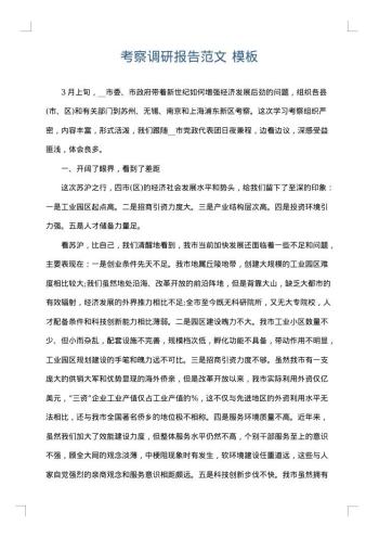 考察调研报告范文