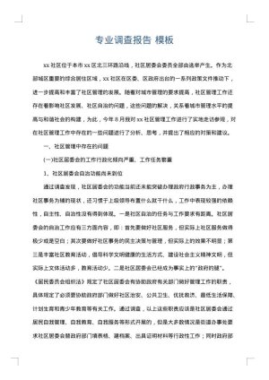 专业调查报告
