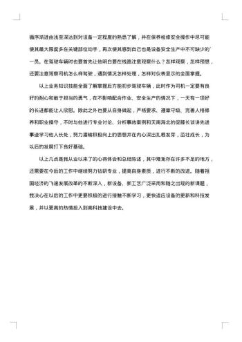 驾驶员技师年度工作总结范文