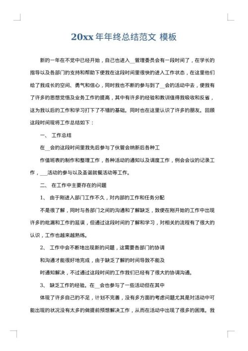 2025年年终总结范文