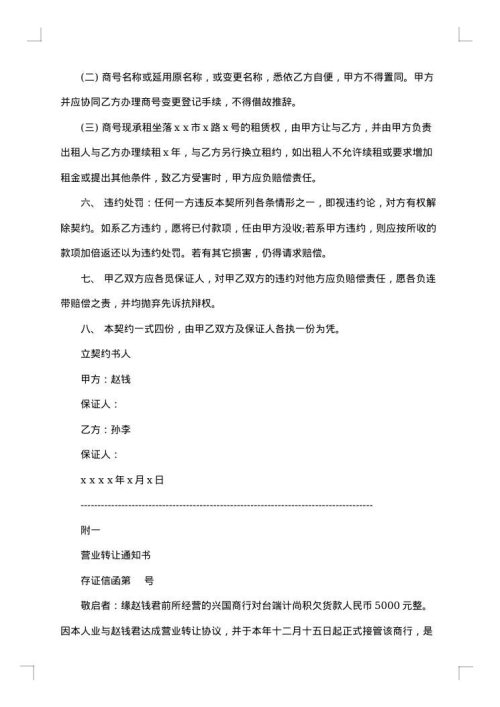 店铺转让合同2025年