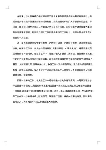 个人述职述廉报告