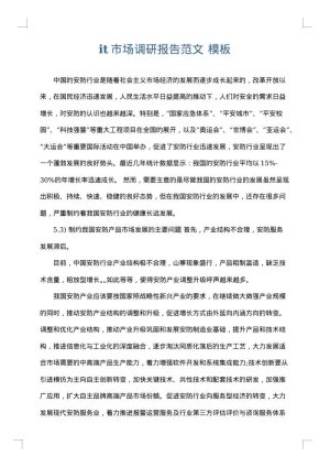 it市场调研报告范文
