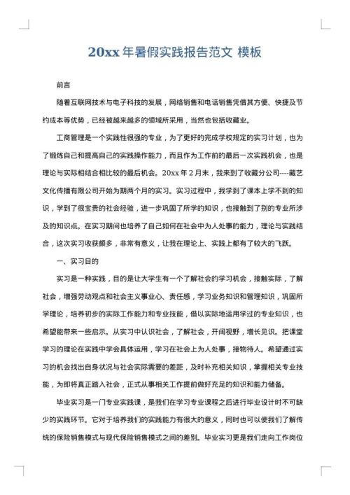 2025年暑假实践报告范文