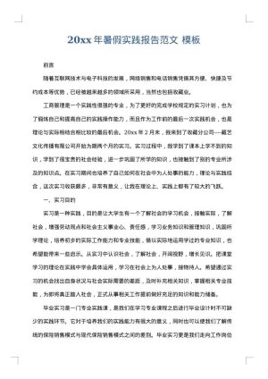2025年暑假实践报告范文