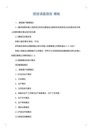 授信调查报告