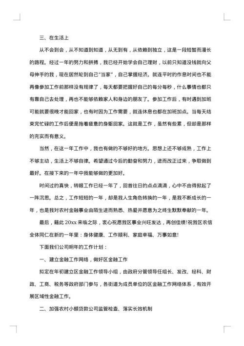金融行业工作总结