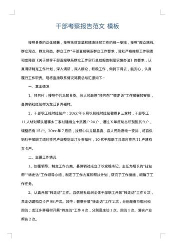 干部考察报告范文