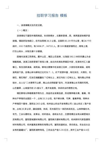 挂职学习报告