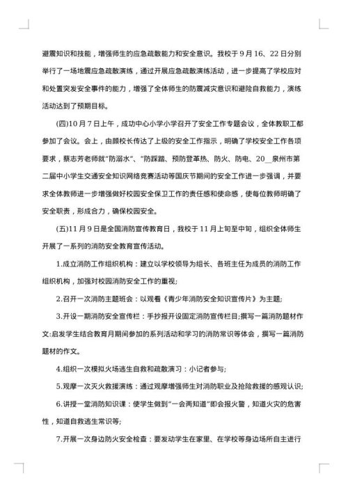 2025年学校安全工作年度总结范文