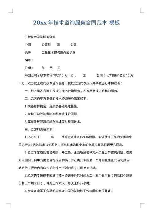 2025年技术咨询服务合同范本