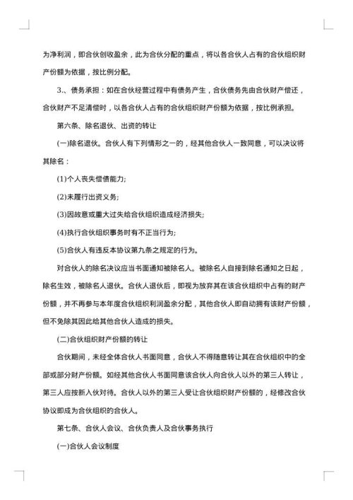 合作经营协议书（美容院）