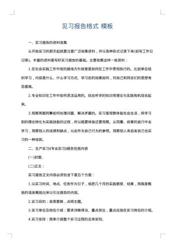 见习报告格式